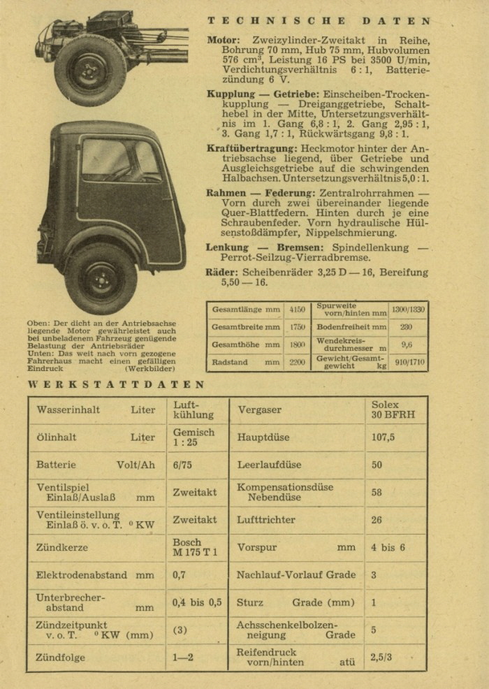 Gutbrod Atlas 800 Datenblatt 1949 02